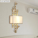 Rustic Metal Rectangle Sconce - 1 Light Wall Mounted Lamp For Living Room Black/White