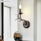 Rustic Metal Wall Sconce With Curved Arm - Elegant Living Room Lighting