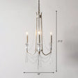 Rustic Nickel Candlestick Chandelier: Pendant Light With Crystal Detailing 3 /