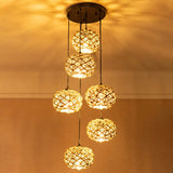 Rustic Oval Pendant Light With Cross-Woven Rope And Multiple Bulbs For Kitchen Or Bar Area Brown /