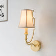 Rustic Paneled Wall Light Fixture In Beige/Aged Silver With Crystal Droplet For Half-Bulb Lighting