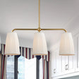 Rustic Pleated Fabric Pendant Chandelier In Gold - 3/6 Bulbs Hanging Light For Dining Table 3 /
