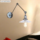 Rustic Prismatic Glass Saucer Sconce Light Fixture - 1 Black/Silver/Brass Wall Lamp For Living Room