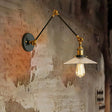 Rustic Prismatic Glass Saucer Sconce Light Fixture - 1 Black/Silver/Brass Wall Lamp For Living Room