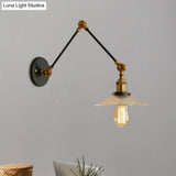 Rustic Prismatic Glass Saucer Sconce Light Fixture - 1 Black/Silver/Brass Wall Lamp For Living Room
