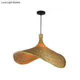 Rustic Rattan Down Lighting Pendant - 16/19.5/23.5 Head Width Beige