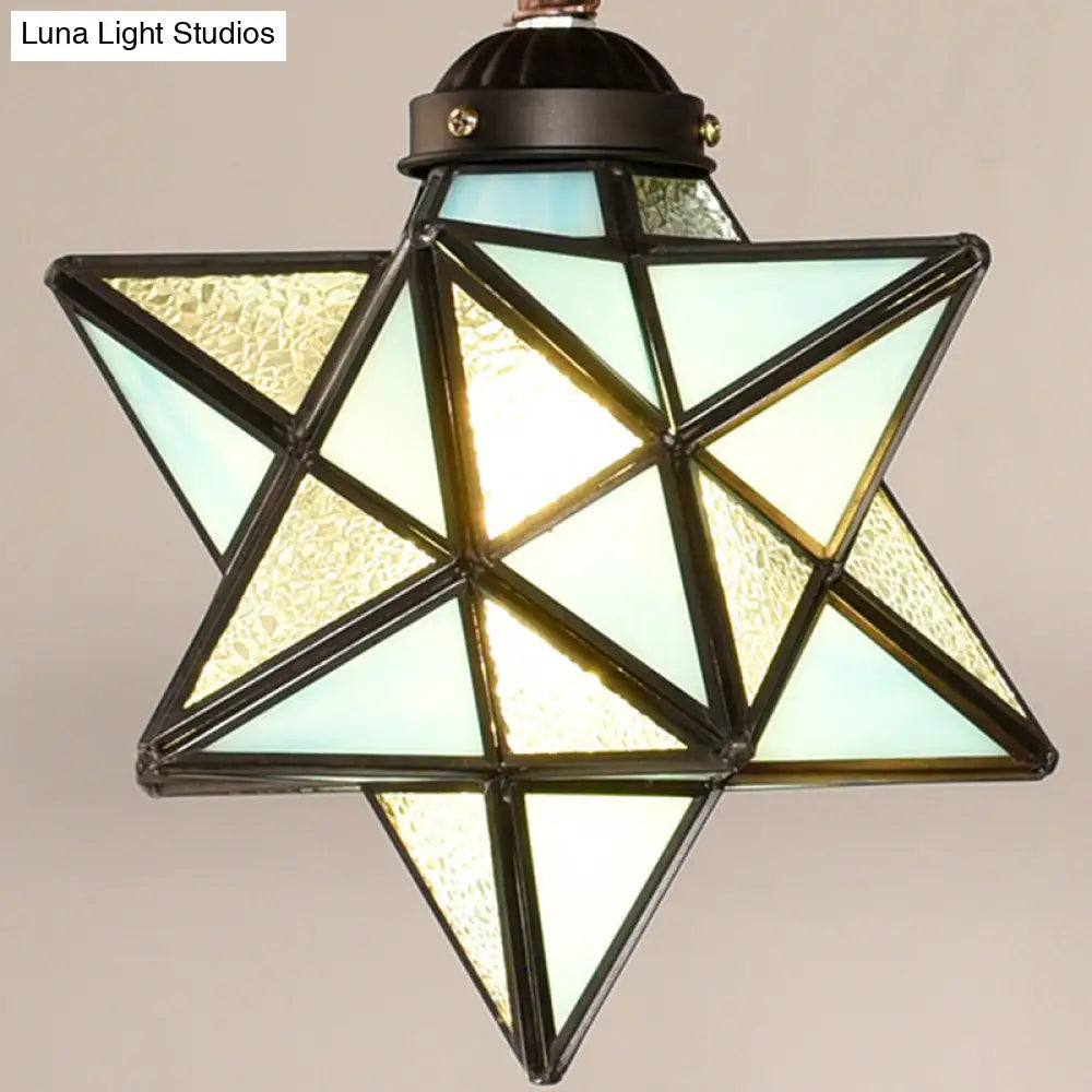 Rustic Star Chandelier With Colorful Glass Indoor Pendant Light (2/3 Lights) For Kitchen