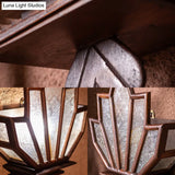 Rustic Style Clear Textured Glass Wall Sconce Light Fixture In Brown - Vibrant 1-Light Lamp