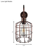Rustic Stylish Birdcage Iron Wall Sconce Light Fixture - Antique Brass/Weathered Copper Perfect For