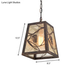 Rustic Trapezoid Metal Pendant Light Fixture For Country Restaurants