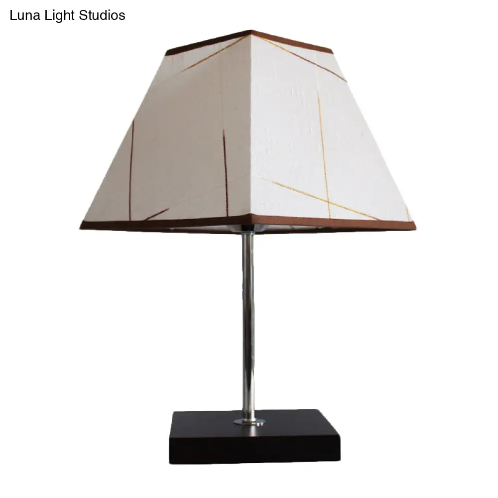 Rustic Trapezoid Nightstand Lamp - Fabric Table Light Black For Bedroom