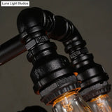 Rustic Water Pipe Iron Chandelier With 13 Lights In Black