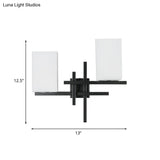 Rustic White/Clear Glass Wall Sconce With Straight Arm For Living Room