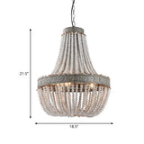 Rustic Wood Basket Pendant Lamp - Dining Room Suspension Lighting White / Medium