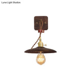 Rustic Wood Tray Plug-In Wall Sconce Light - 1 Bulb Bedside Lighting With Extra Long Cord