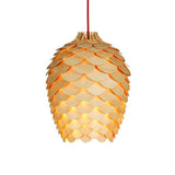 Rustic Pine Cone Hanging Light - Wooden Countryside Design 12/15 Width Beige Ideal For Dining Room