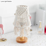 Rustic Yellow Cone Nightstand Lights With Wood Base For Bedroom Ambiance