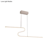 S-Shape Island Pendant Metal Ceiling Lamp In Warm/White Light - Modern Design