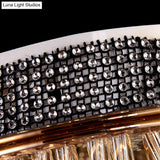 Scalloped Ceiling Mount Light Fixture - Modern Clear Crystal Glass Led Flushmount In Gold For