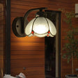 Scalloped Dimpled Glass Wall Sconce For Corridor - Traditional 1-Light Fixture Clear