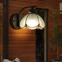 Scalloped Dimpled Glass Wall Sconce For Corridor - Traditional 1-Light Fixture Clear