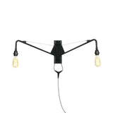 Scalloped/Exposed Industrial Wall Lamp - 1/2-Light Iron Swing Arm Lighting Black Plug-In Mount 2 / A