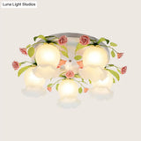 Scalloped Metal White Ceiling Light: 3/5 Lights Flush Mount Fixture For Living Room