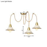 Scalloped Multi-Light Pendant - Traditional Gold Ceramics Swag Hanging Lamp Kit (2/4/6 Bulbs)