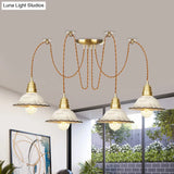Scalloped Multi-Light Pendant - Traditional Gold Ceramics Swag Hanging Lamp Kit (2/4/6 Bulbs)