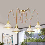 Scalloped Multi-Light Pendant - Traditional Gold Ceramics Swag Hanging Lamp Kit (2/4/6 Bulbs) 4 /