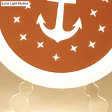 Seaside Anchor Ceiling Light In Yellow For Bedroom - Acrylic Flush Mount Fixture