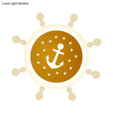 Seaside Anchor Ceiling Light In Yellow For Bedroom - Acrylic Flush Mount Fixture