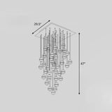 Seedy Glass Meteor Shower Pendant Chandelier: Modern Clear Suspension Light Fixture 36 / Linear