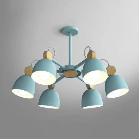 Semi Flush Dome Light With Adjustable Wood Joint For Modern Close-To-Ceiling Lighting 6 / Blue