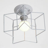 Semi Flush Industrial Metal Chandelier For Bedroom - Stylish Ceiling Mount Lighting White / 10’