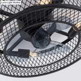 Semi Flush Mount Metal Ceiling Light Fixture - Industrial Style Cage Drum For Bedroom