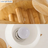 Semi Flush Opal Glass Ceiling Lamp With Wooden Branch - Creative Sphere Dining Room Light In Beige