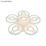 Semi Mount Led Acrylic Flush Ceiling Lamp: White Flower Design Warm/White/Natural Light