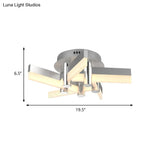 Semi - Mount Sputnik Ceiling Light With Acrylic Shade & Modern Silver Finish - Ideal For Indoor