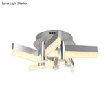 Semi - Mount Sputnik Ceiling Light With Acrylic Shade & Modern Silver Finish - Ideal For Indoor