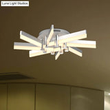 Semi - Mount Sputnik Ceiling Light With Acrylic Shade & Modern Silver Finish - Ideal For Indoor