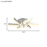Semi - Mount Sputnik Ceiling Light With Acrylic Shade & Modern Silver Finish - Ideal For Indoor