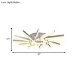 Semi - Mount Sputnik Ceiling Light With Acrylic Shade & Modern Silver Finish - Ideal For Indoor