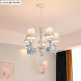 Sika Deer Cartoon Resin Chandelier With Fabric Shade - Hanging Ceiling Light