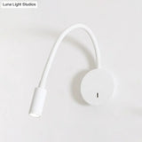 Silicone And Metal Led Adjustable Cylinder Reading Wall Light In Contemporary Black/White Design