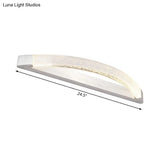 Silver Bow-Shaped Led Wall Mount Vanity Light With Bubble Crystal Accent Natural 12.5/16.5/20 Wide