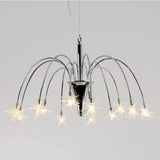 Silver Finish Firework Pendant Chandelier - Metal Romantic Pretty Ideal For Dining Room 12 /