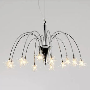 Silver Finish Firework Pendant Chandelier - Metal Romantic Pretty Ideal For Dining Room 12 /