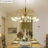 Silver Finish Firework Pendant Chandelier - Metal Romantic Pretty Ideal For Dining Room