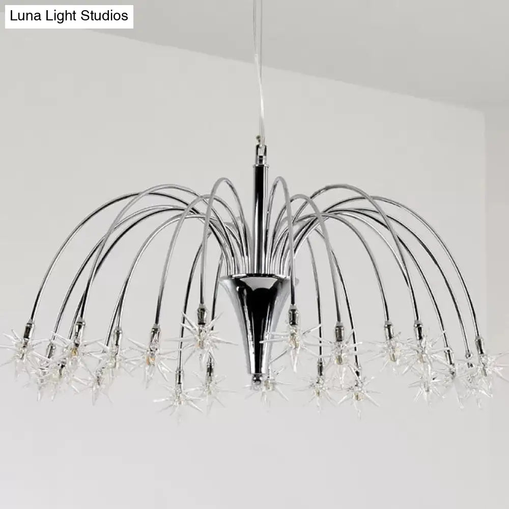 Silver Finish Firework Pendant Chandelier - Metal Romantic Pretty Ideal For Dining Room